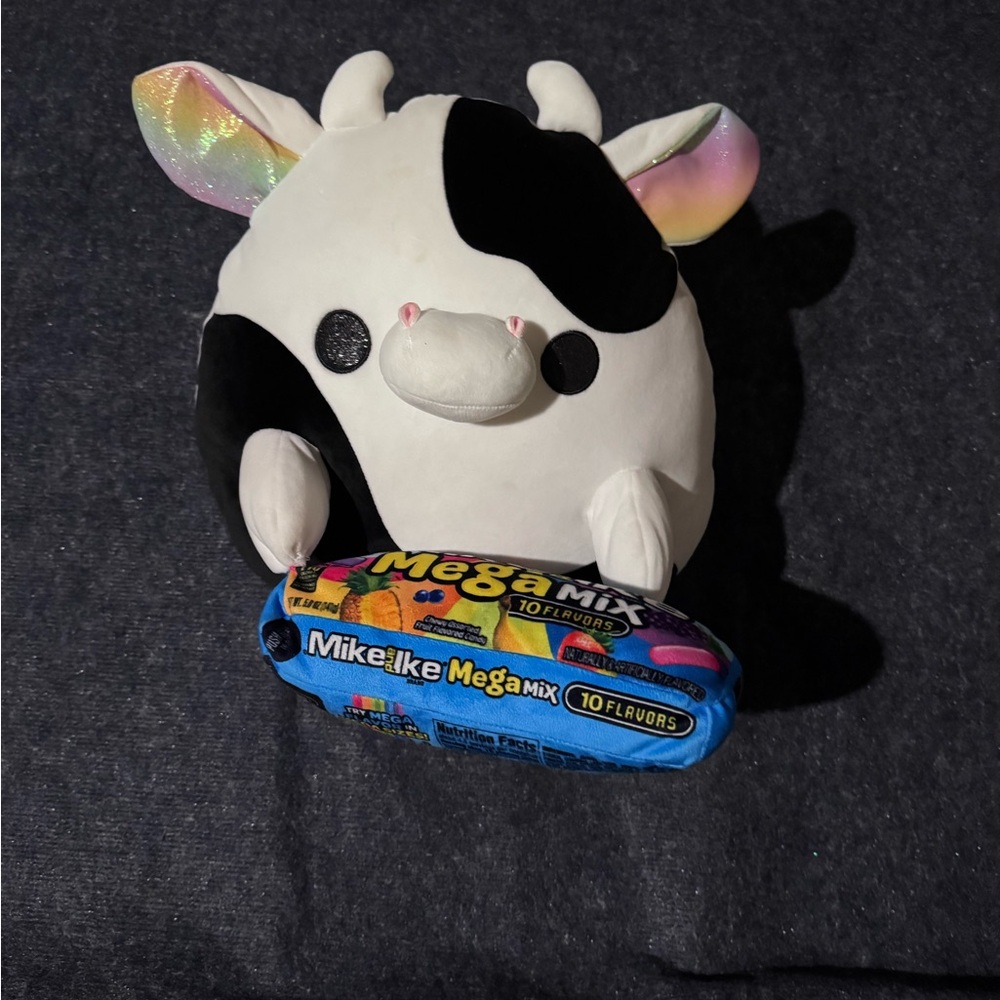 Black and White Cow Plush with Candy